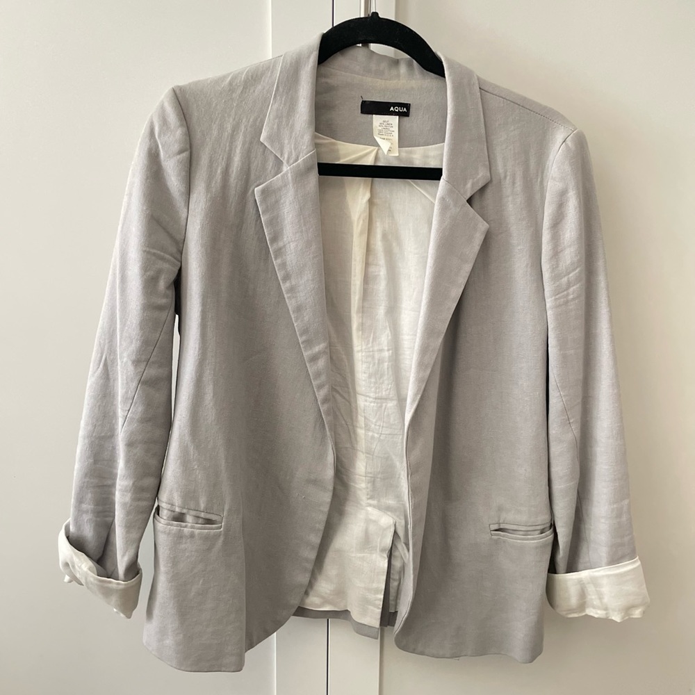 Aqua Linen Blazer